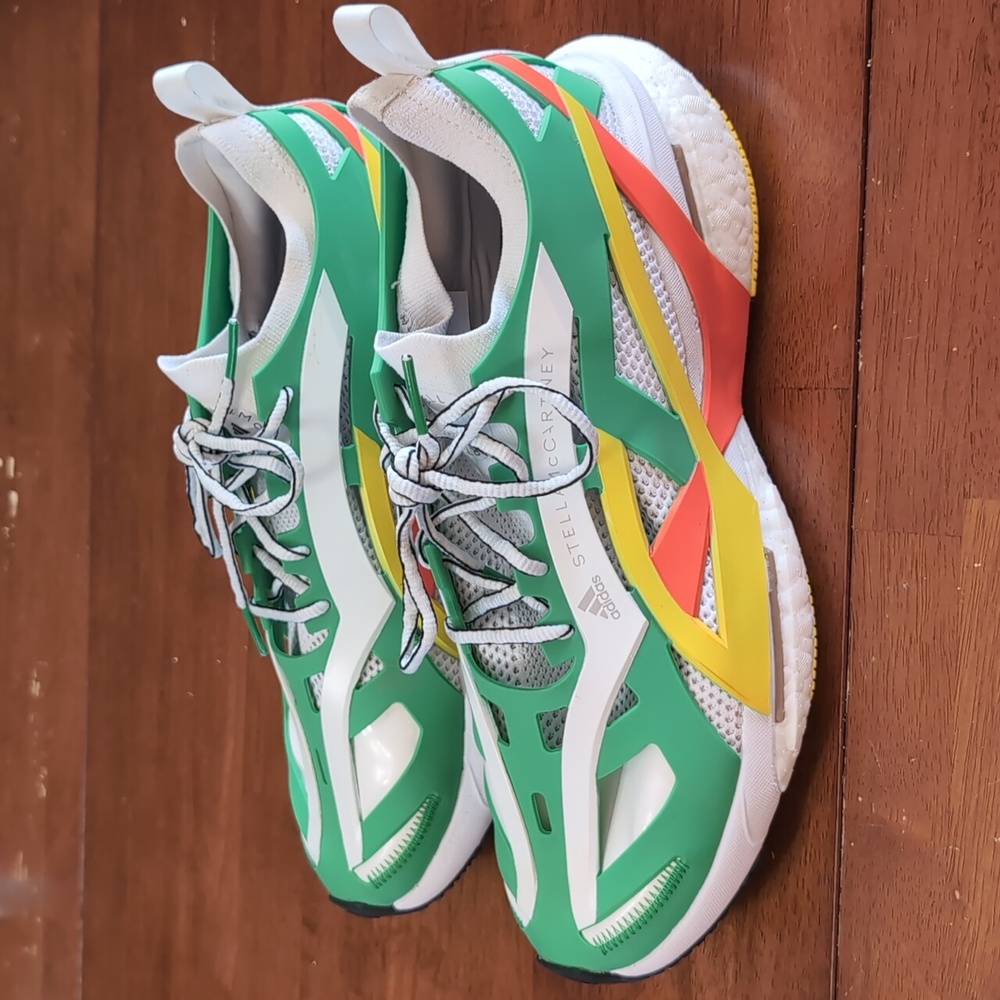 Adidas X Stella McCartney Women's Solarglide Green Yellow Orange White Size 10.5